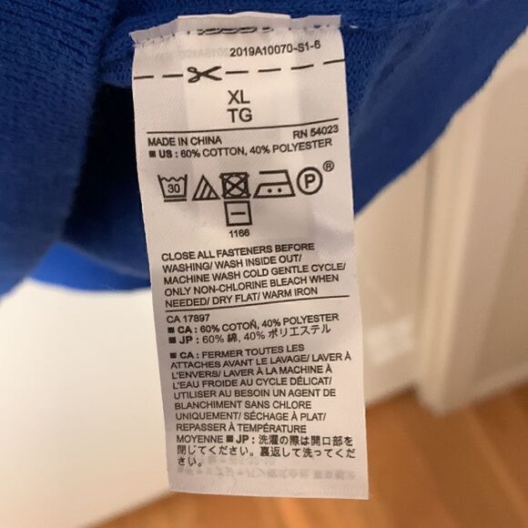 Banana Republic EUC royal blue mens eco quarter zip sweater Size XL - Picture 3 of 4